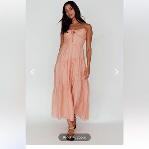 Elegant Peach Maxi Dress